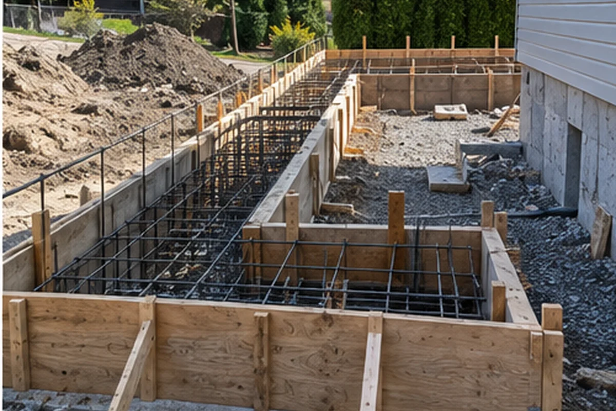 Concrete Foundations & Footings active worksite overview in Chilliwack, British Columbia